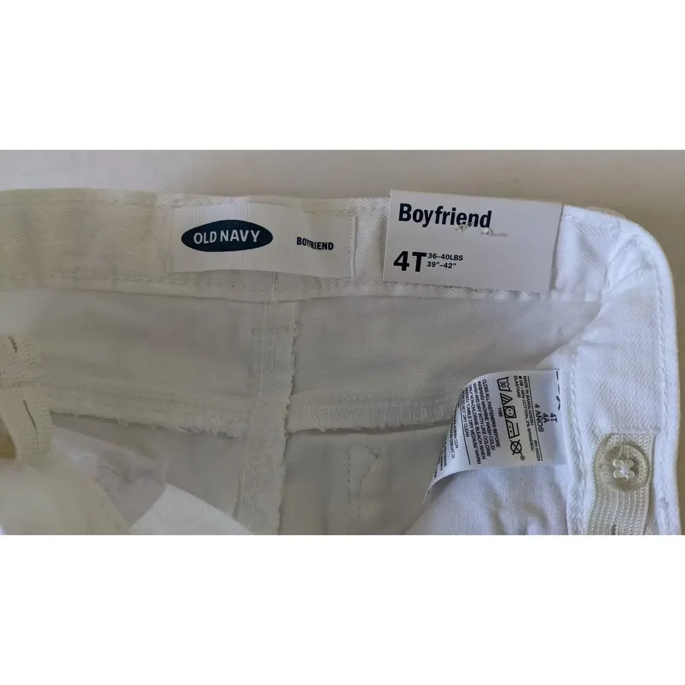 Old Navy Girls Boyfriend White Jeans Sz 4T